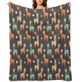 Astronaut Llamas in Space Shrink-resistant Throw Blanket