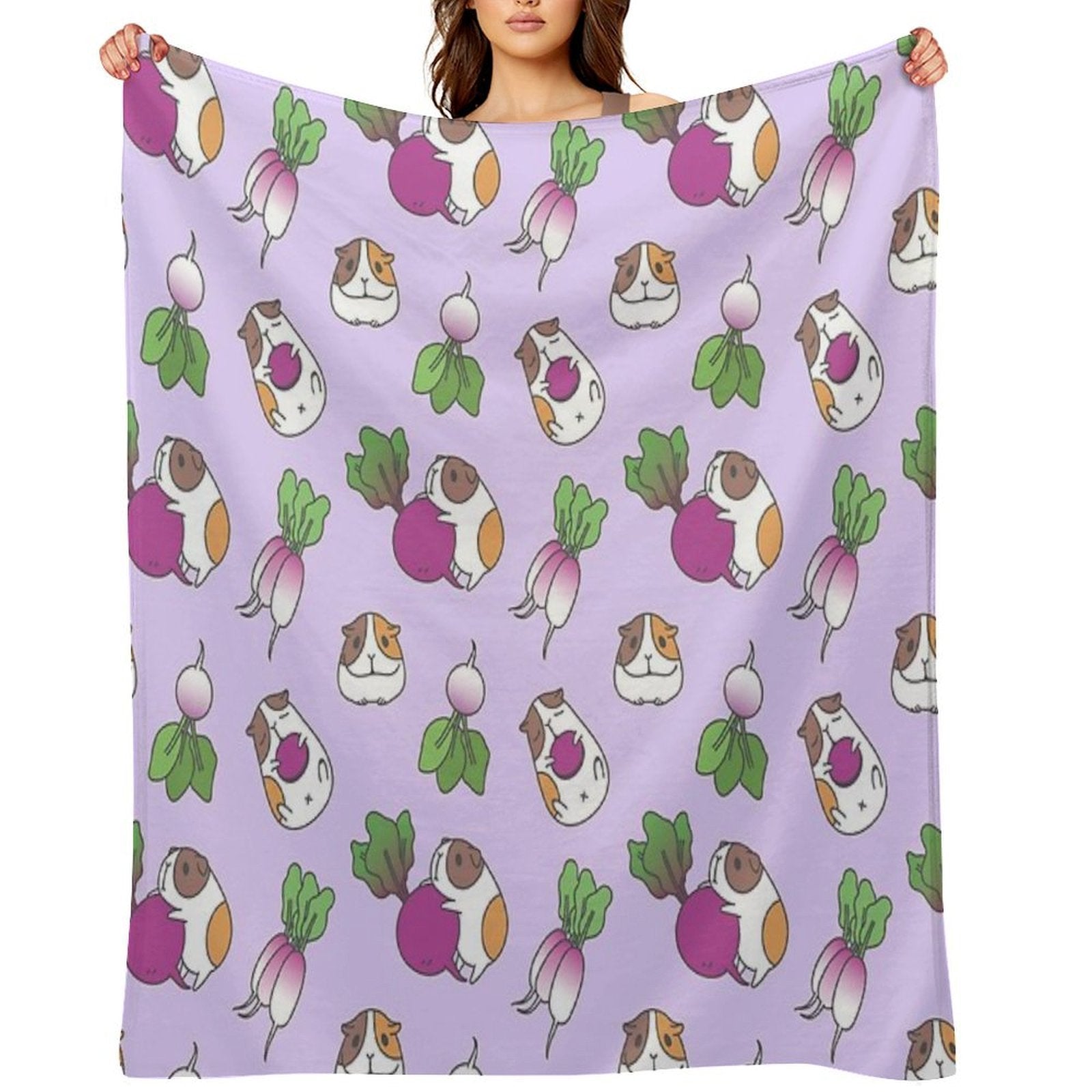 Guinea Pig Pattern Plush Throw Blanket