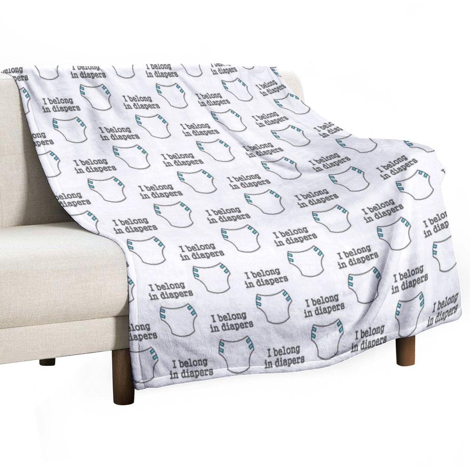I Belong in Diapers All-season Throw Blanket