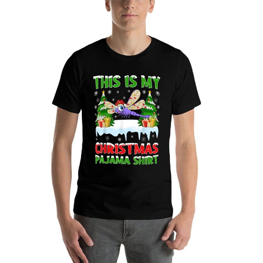 Funny This Is My Christmas Pajama Dragonfly Christmas  Summer-ready Fabric T-Shirt