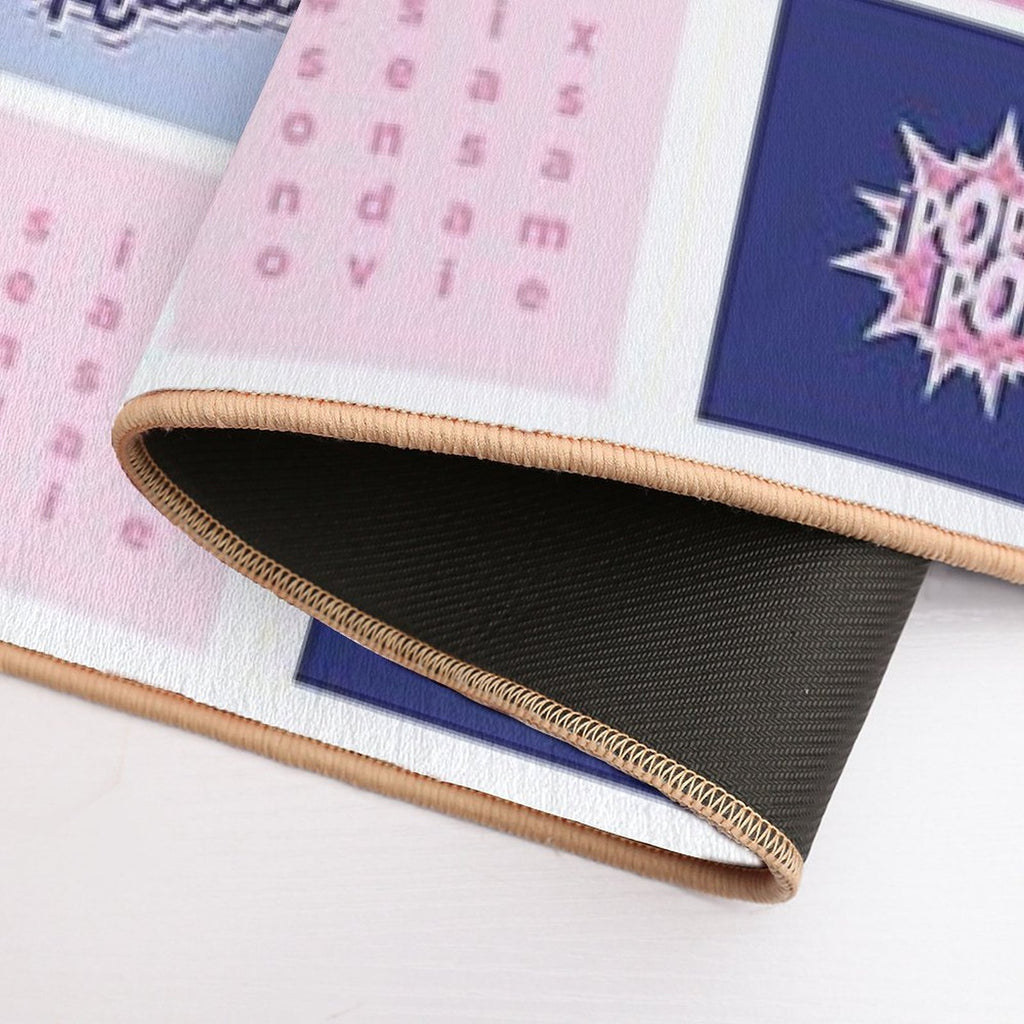 Community Collage Pink  Blue  Easy Maintenance Bath Mat