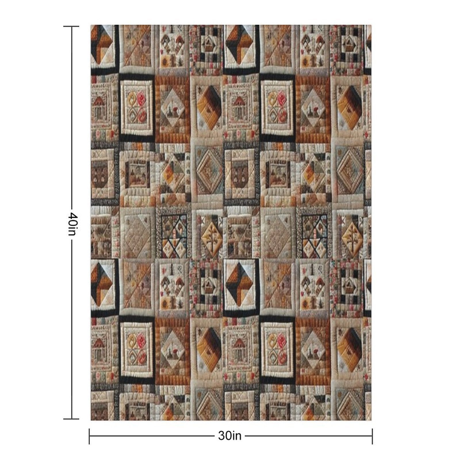 Antique-Inspired Patchwork Quilt Easy Care Throw Blanket