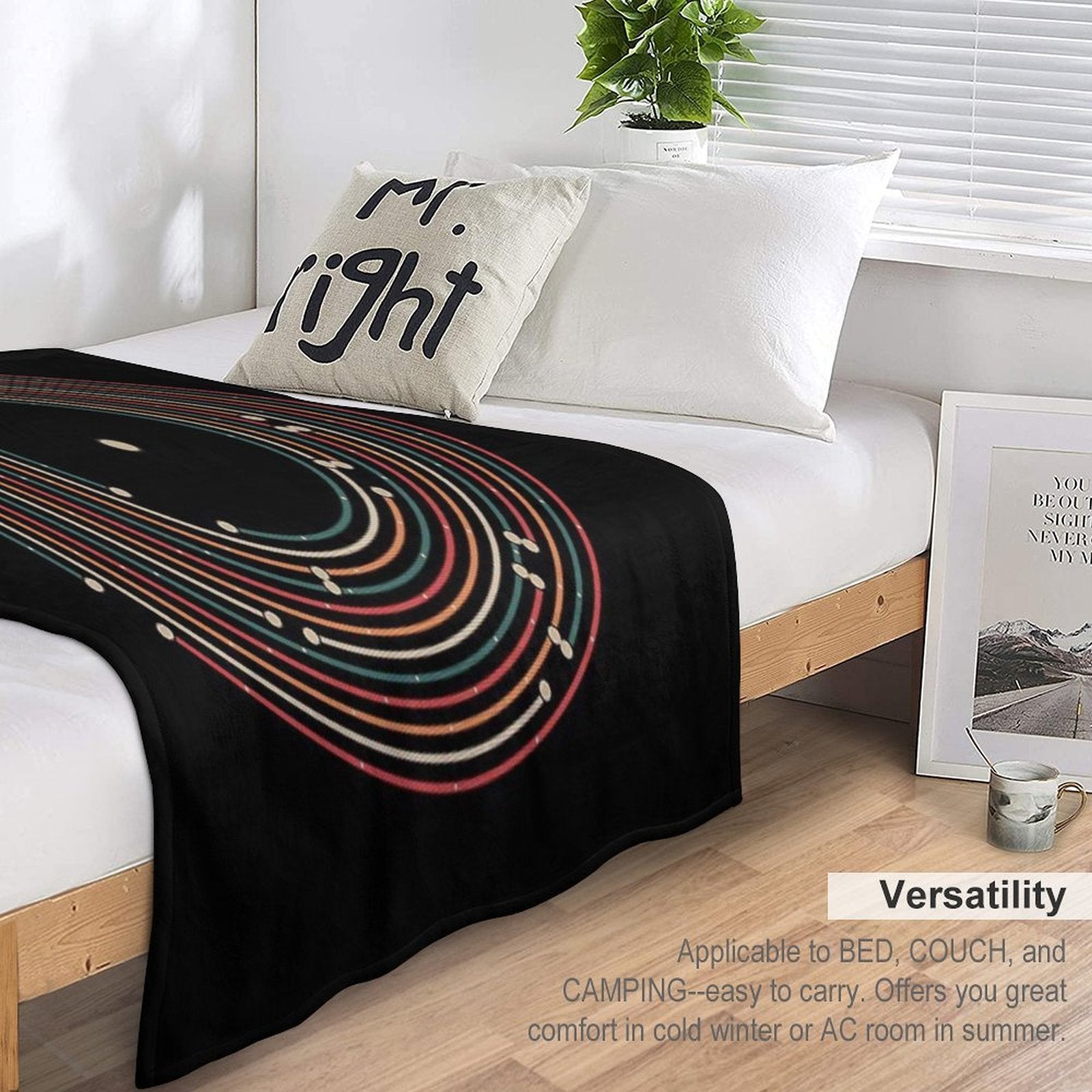 Vinyl Music Metro Record Map Labyrinth Multi-functional Throw Blanket