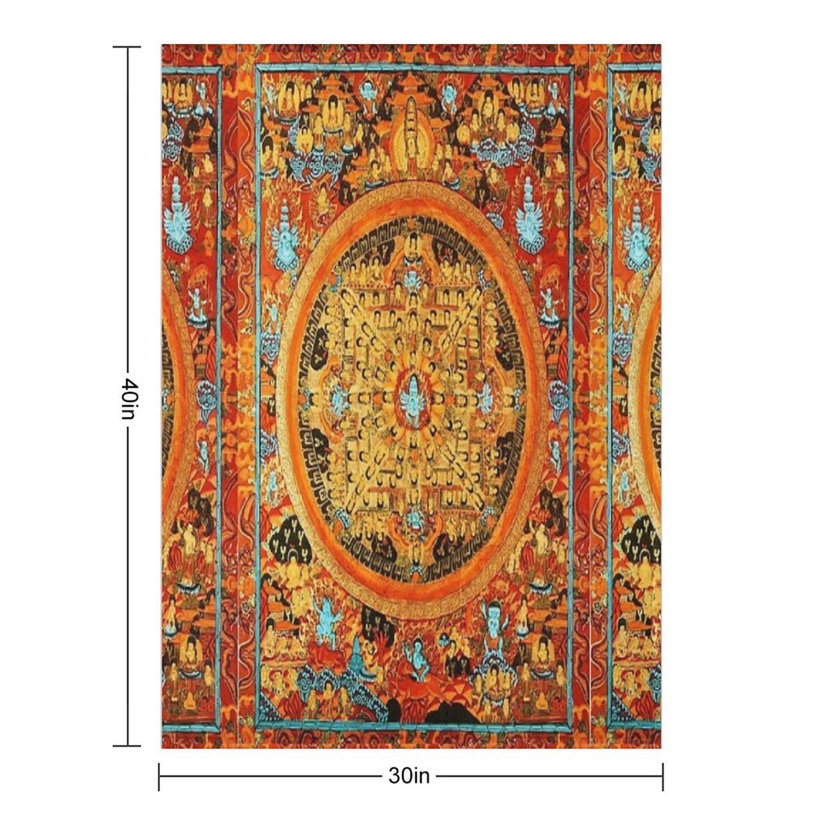 Buddhist Mandala Ashta Bhairava Thangka 45 Durable Throw Blanket