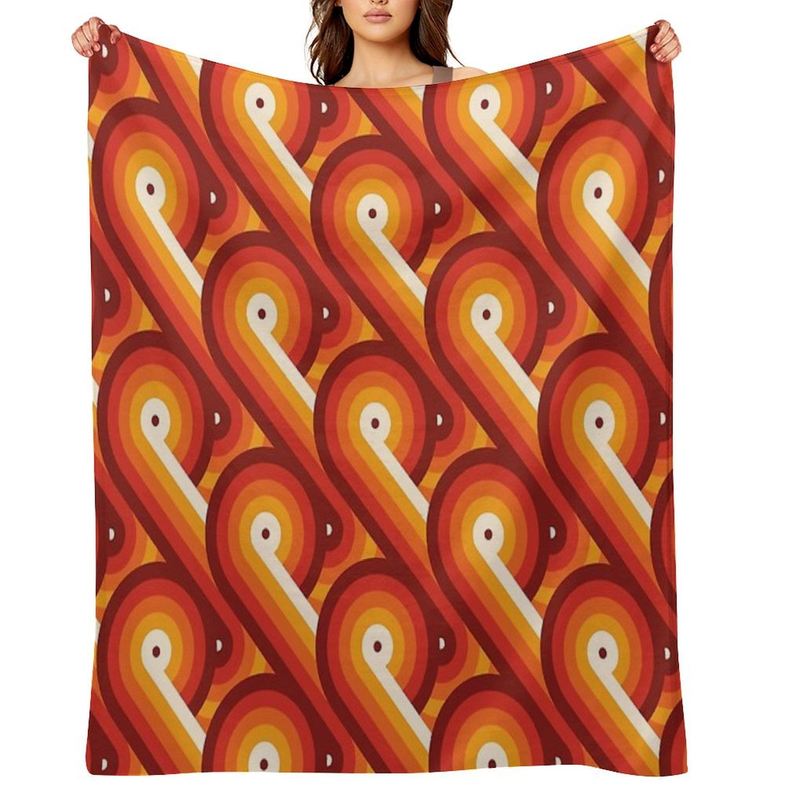 Disco Circles Geometric Pattern – “The Rogue” Palette Lightweight Throw Blanket