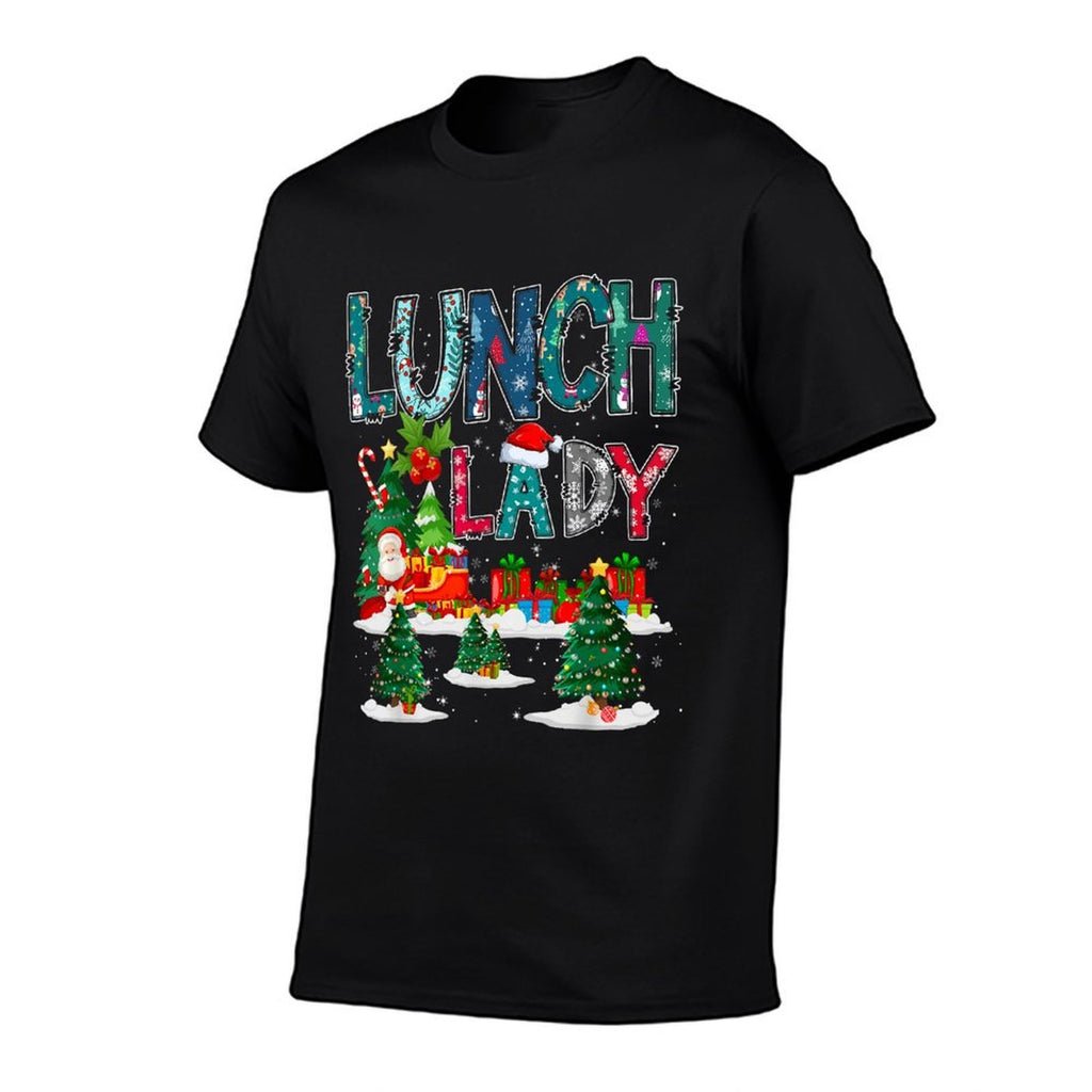 Lunch Lady Santa Claus Christmas Tree Ornaments Xmas Holiday  Stretchy T-Shirt