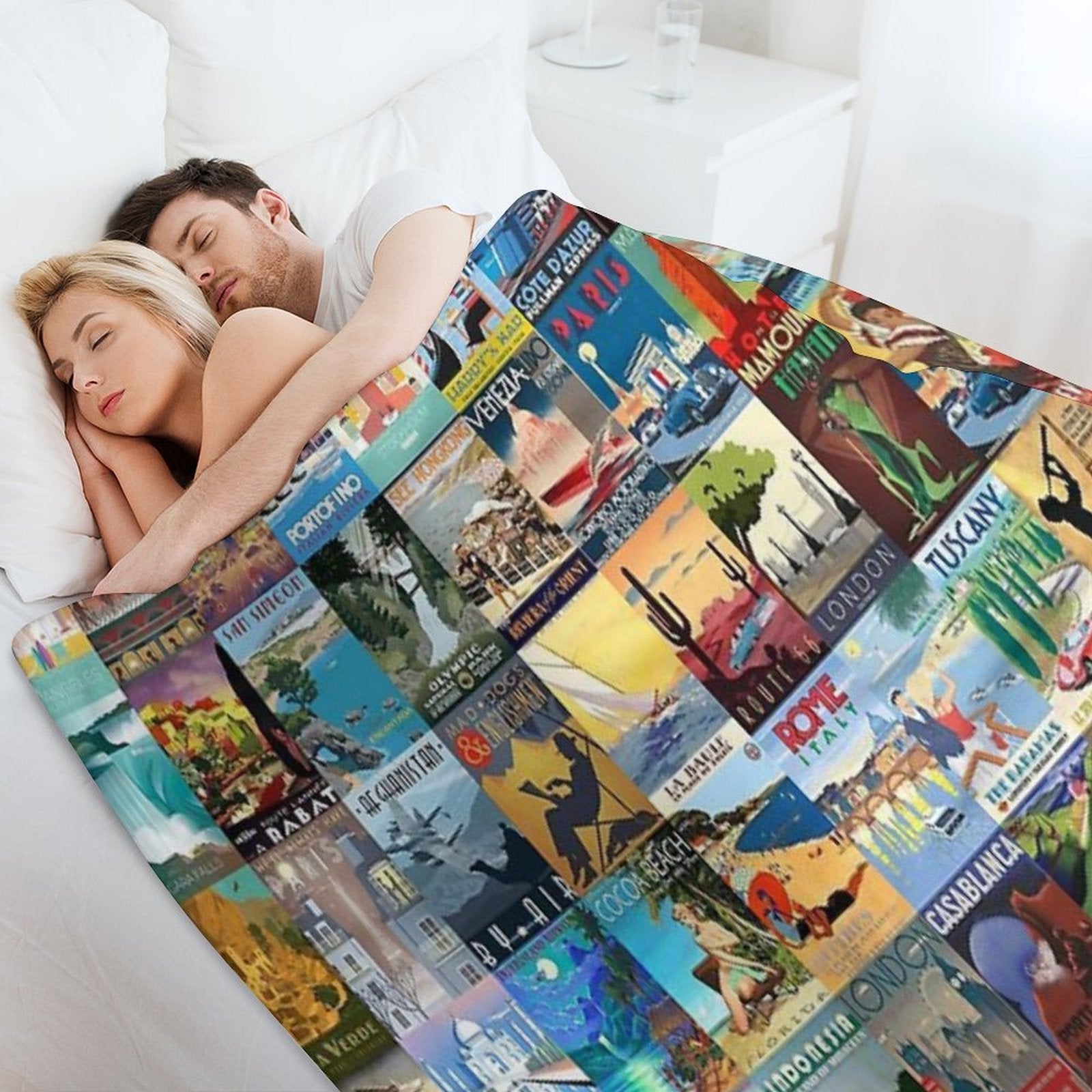 Art Deco Travel Velvety-soft Throw Blanket