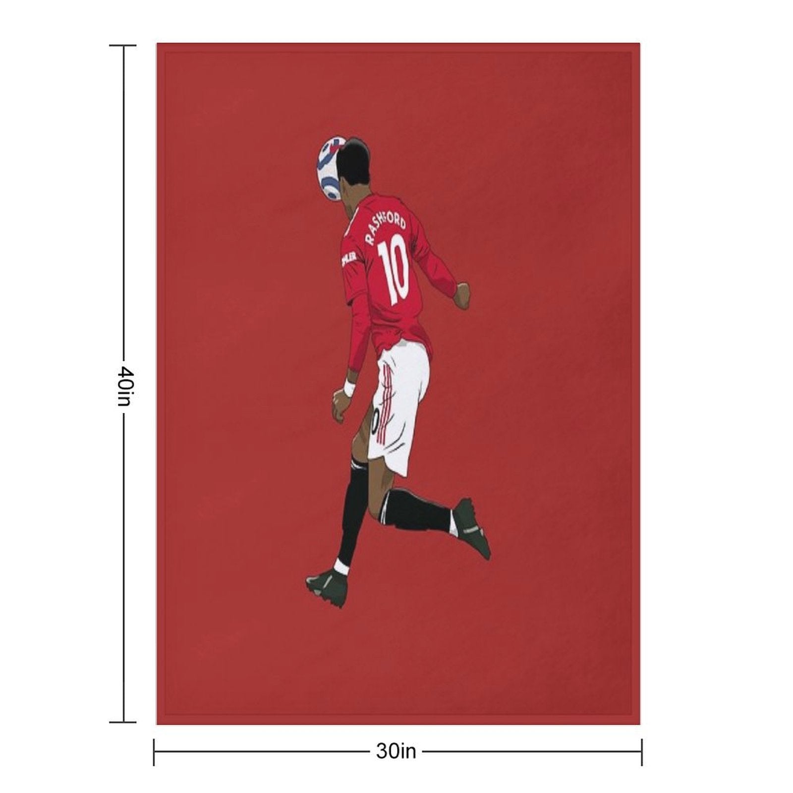 Marcus Rashford Header Shrink-resistant Throw Blanket