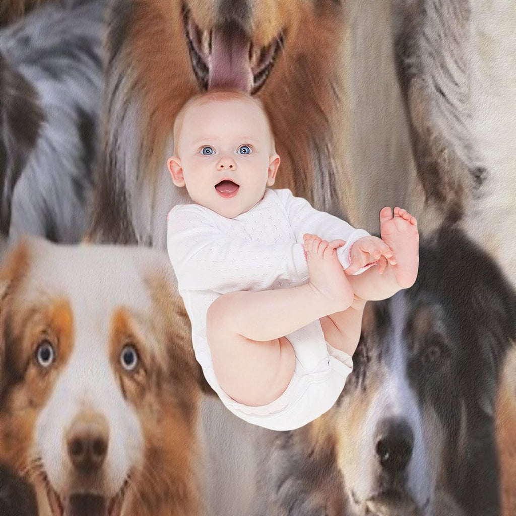 Australian Shepherds Plush Throw Blanket
