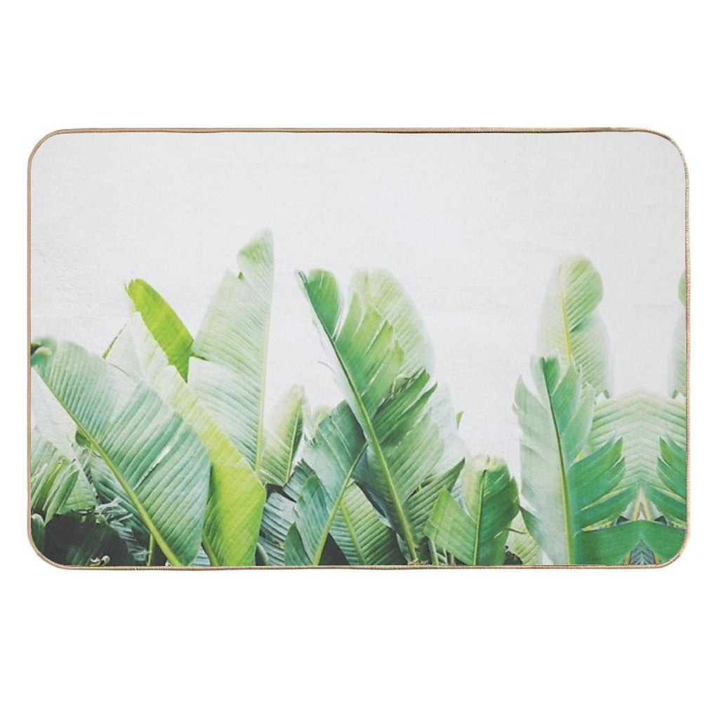Tropical Banana Leaves  Easy To Clean Bath Mat