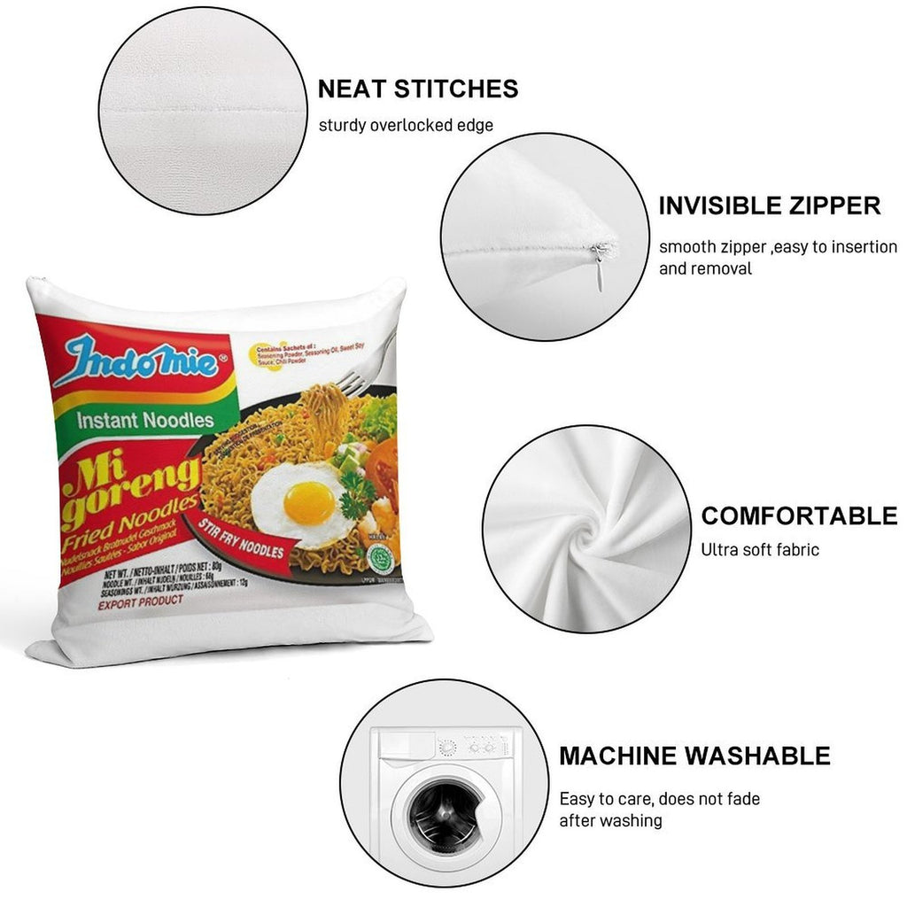 Indomie Original Flavour Soft Durable Construction Throw Pillow