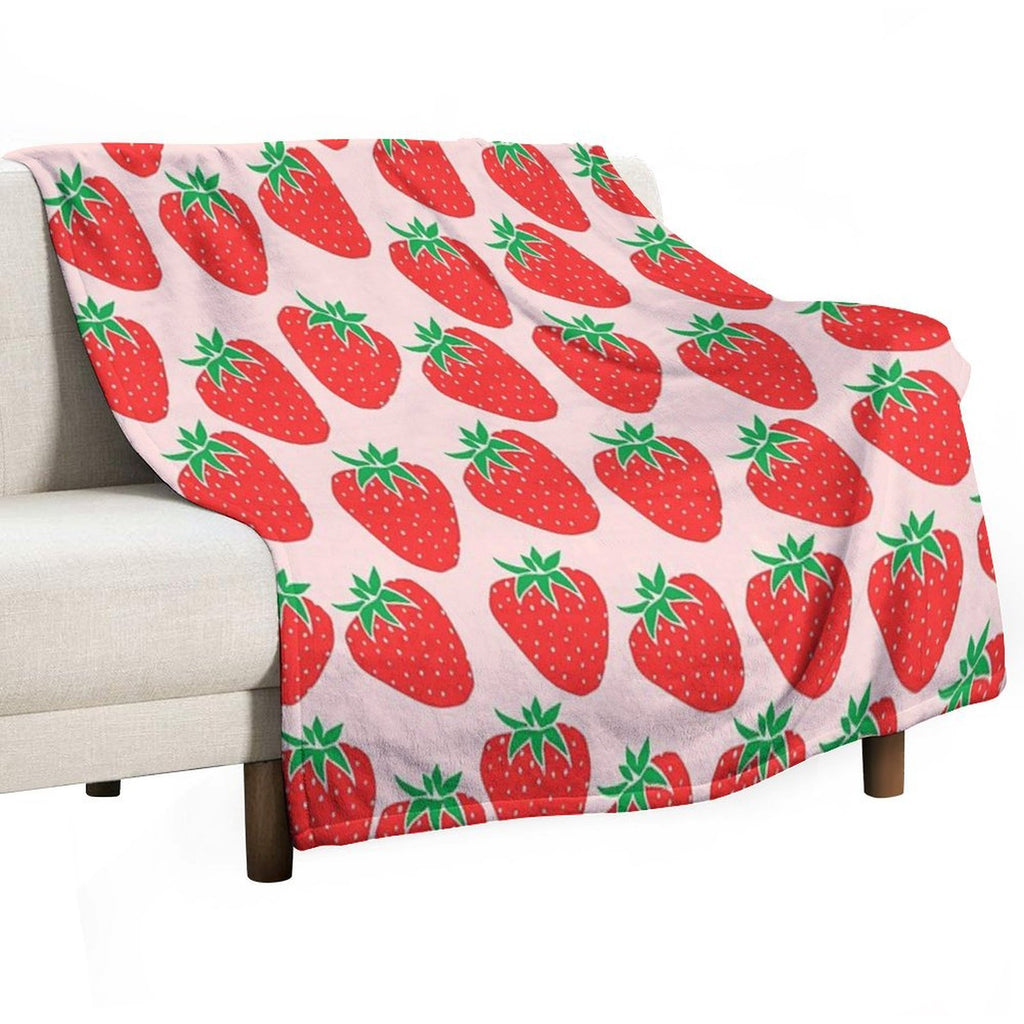 Cute Strawberry Easy Care Throw Blanket