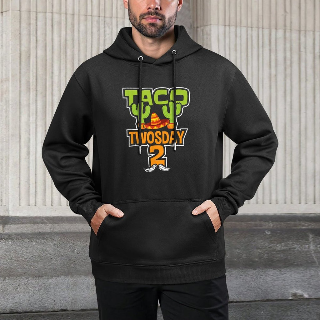 Taco Twosday 2 Two Year Old Boy Girl Birthday Gift Shape Retention Hoodie