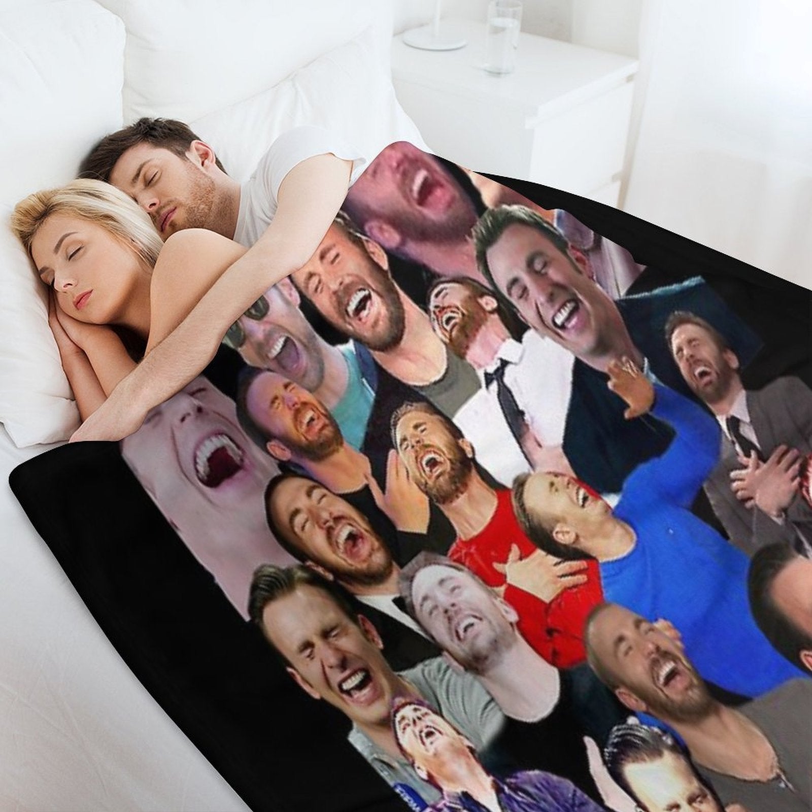 Chris Evans Laughing Shrink-resistant Throw Blanket