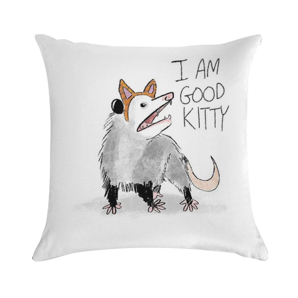 I AM GOOD KITTY Design Soft Shrink-Resistant Throw Pillow