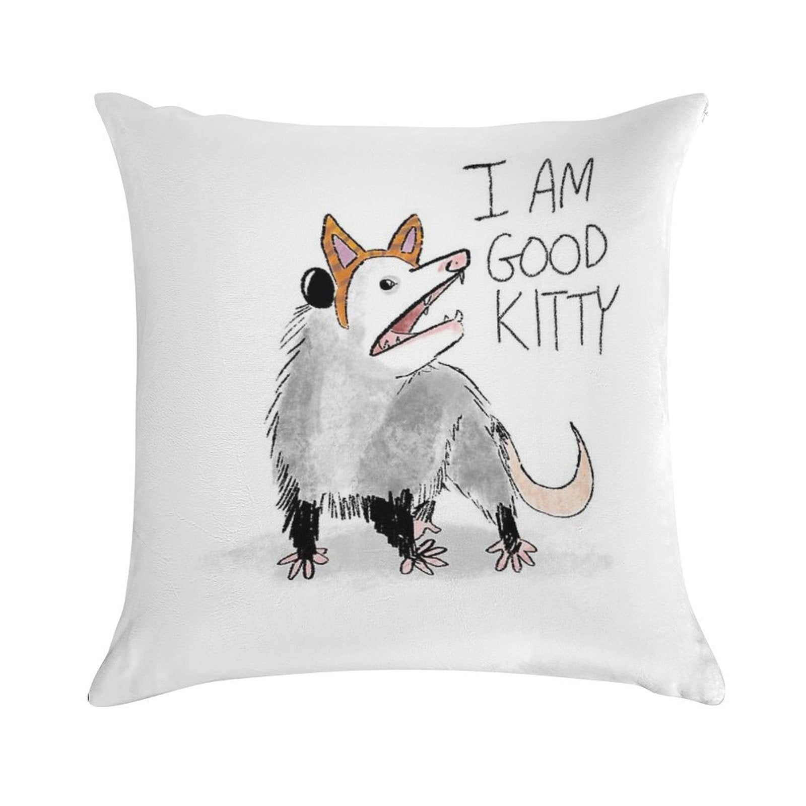 I AM GOOD KITTY Design Soft Shrink-Resistant Throw Pillow