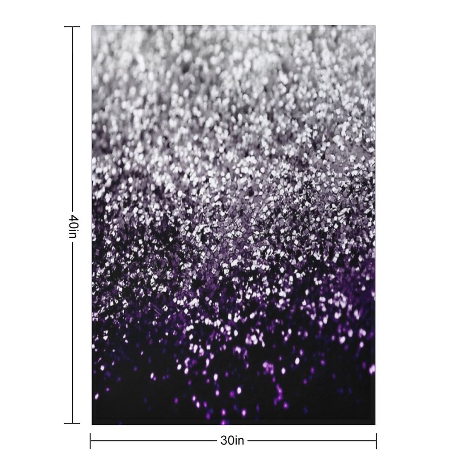 Dark Night Purple Black Silver Glam #1 (Photo of Glitter Only - Not Reflective) Multi-functional Throw Blanket