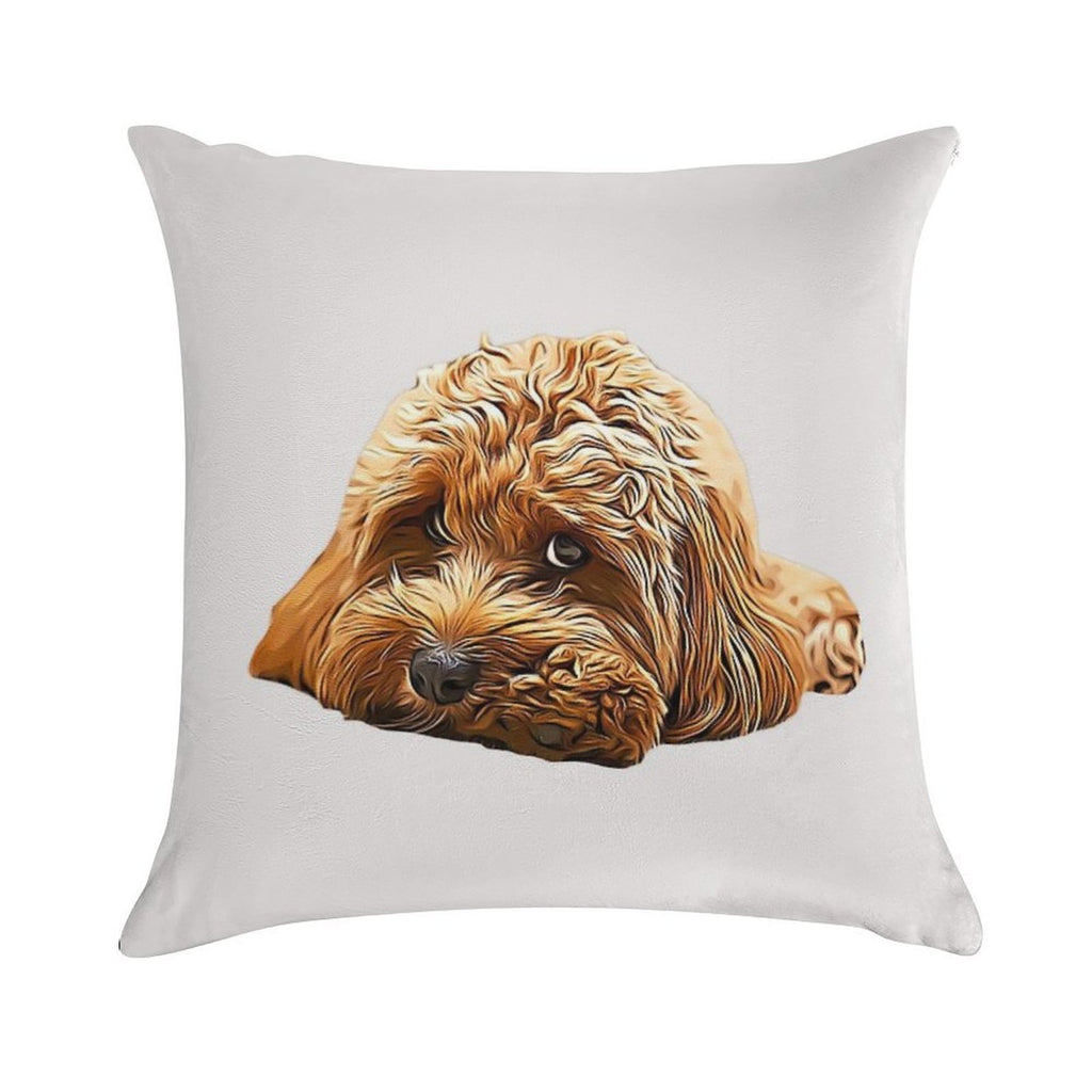 Cavapoo Cavoodle Cockerpoo Puppy Designer Dog Poodle Mix Soft Warmth Comfort Throw Pillow