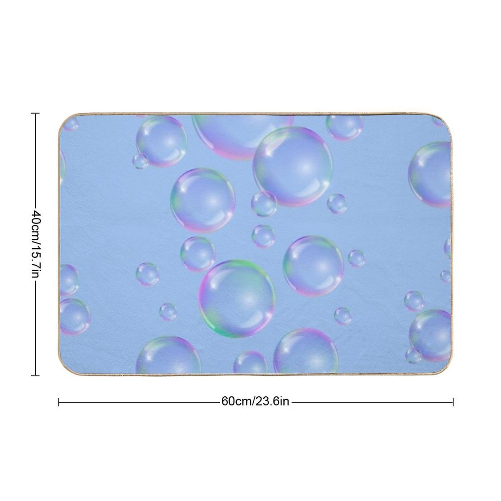 Colorful Bubbles Pattern - Light Blue Background  Odorless Bath Mat