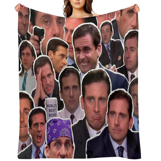 Michael Scott - The Office Collage Sustainable Throw Blanket