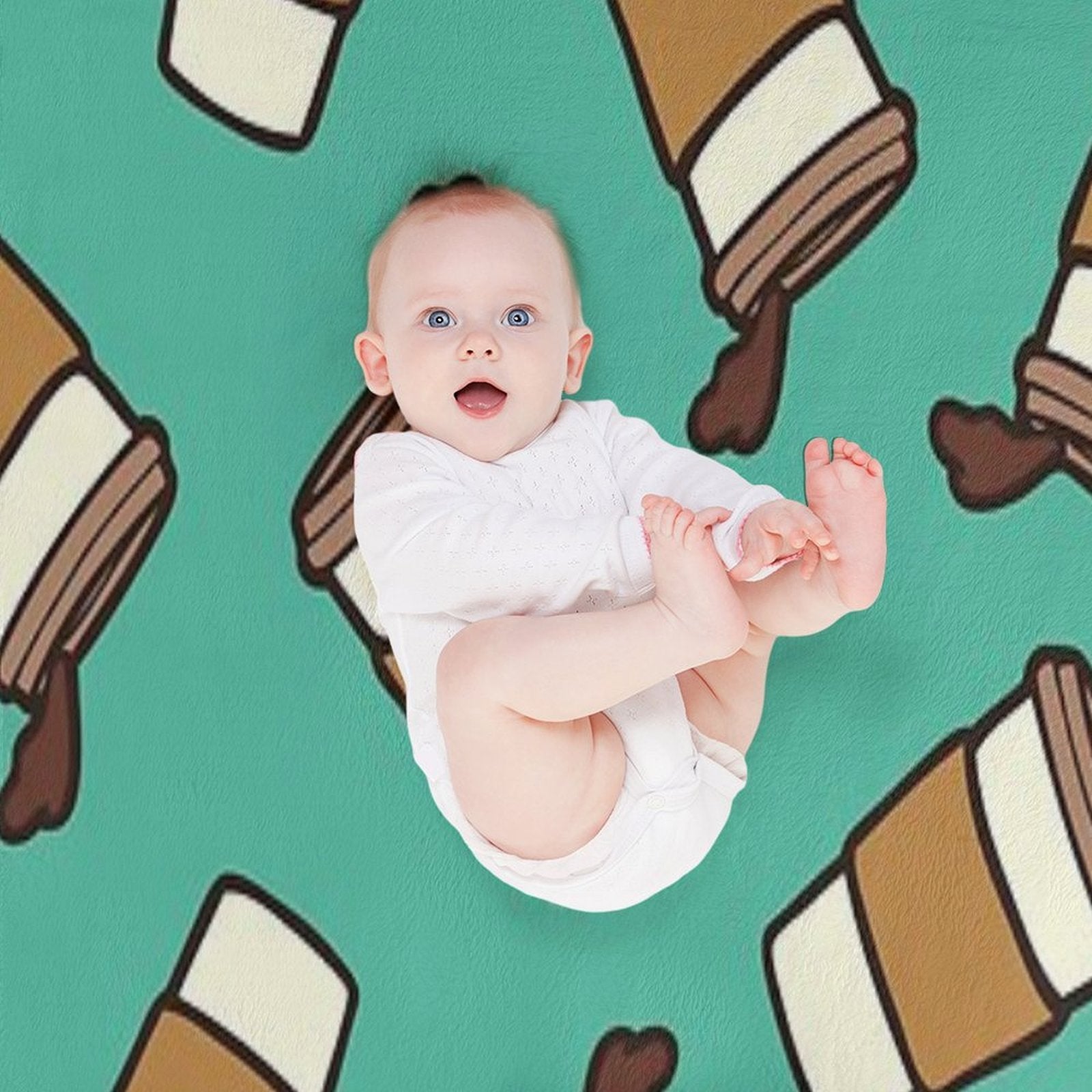 Take It Away Coffee Pattern Shrink-resistant Throw Blanket