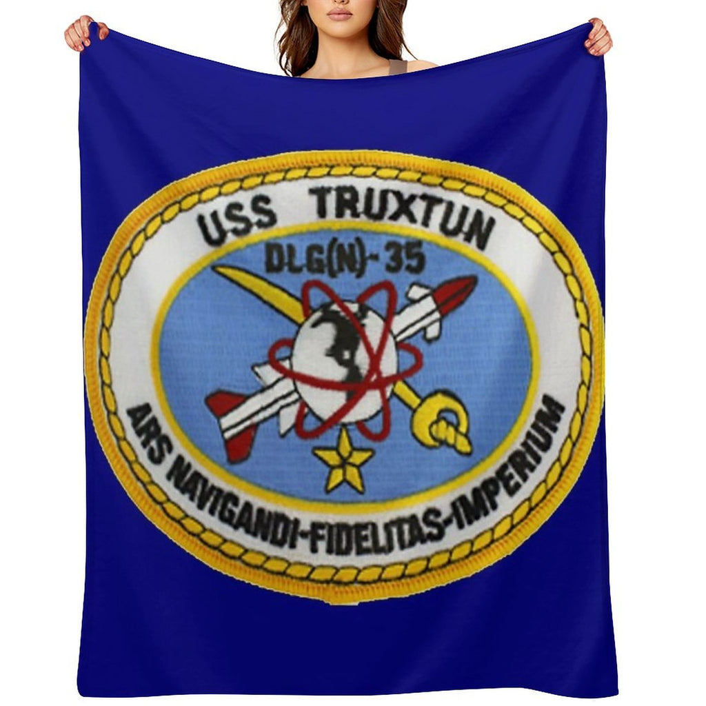 USS TRUXTUN (DLGN-35) SHIP'S STORE Machine-washable Throw Blanket