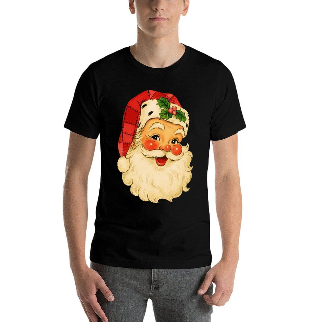 Vintage Santa Claus Face Retro Christmas Holiday  Slim-fit Cut T-Shirt