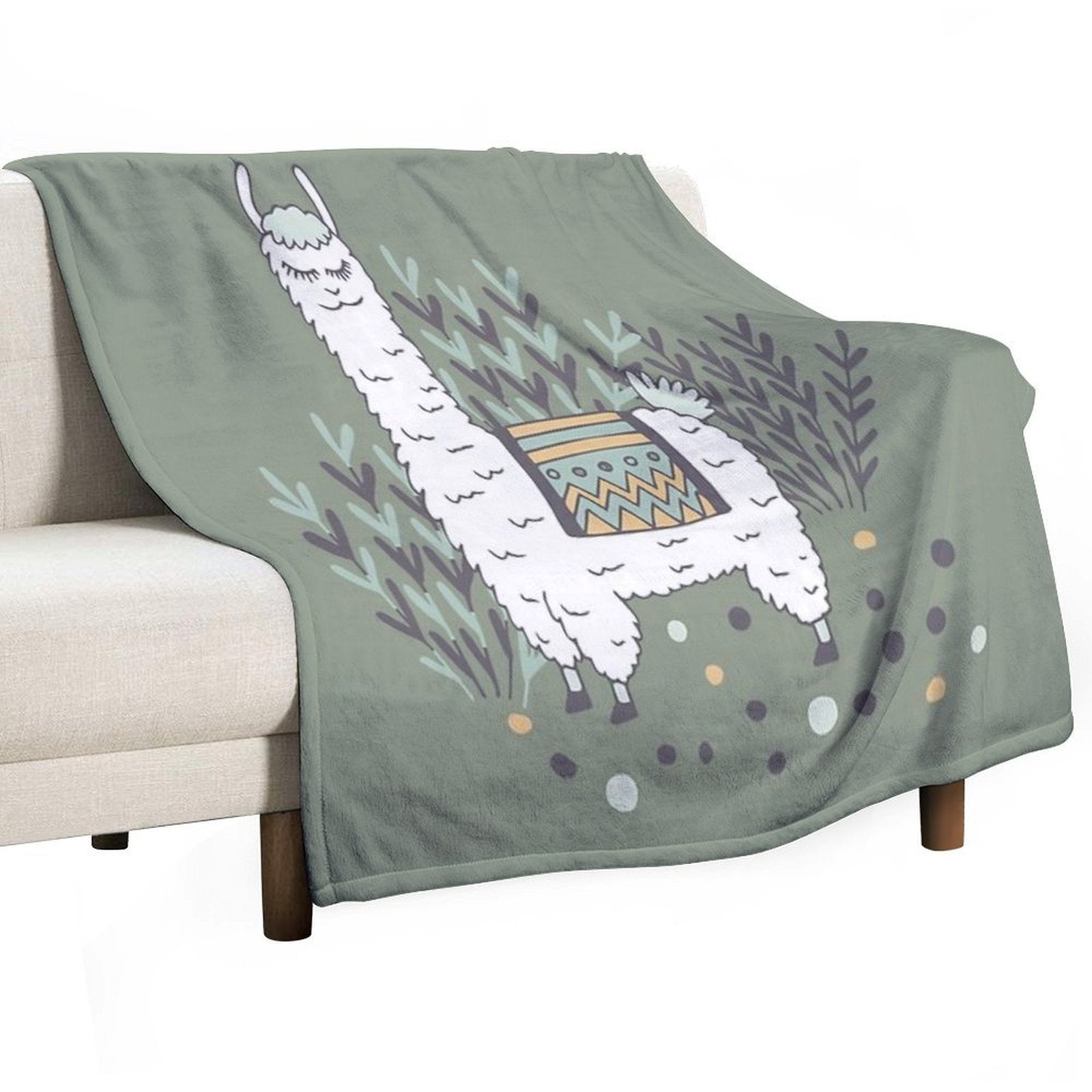 Smug Llama Machine-washable Throw Blanket