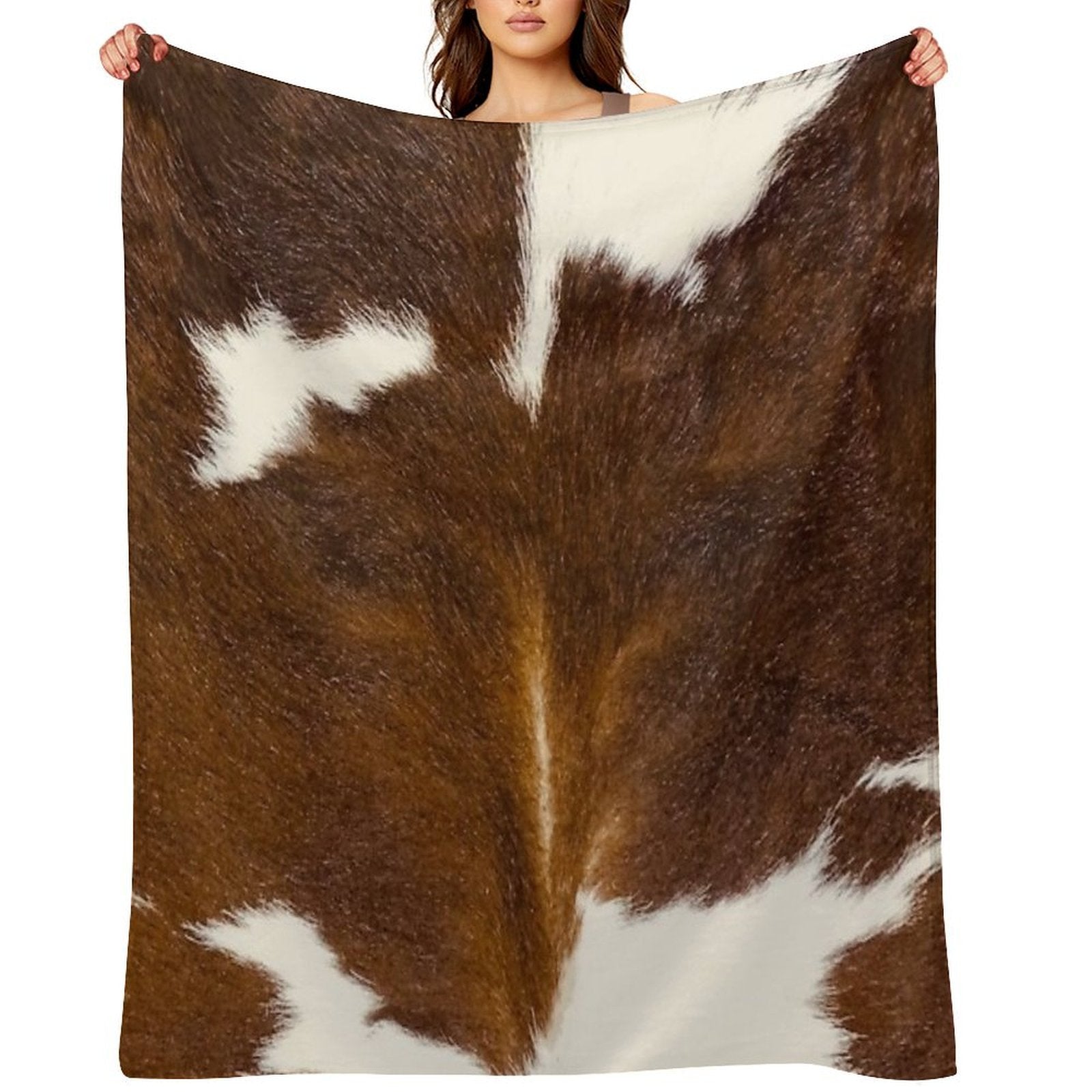 Cow Print - Faux Smooth Print Quick-dry Throw Blanket