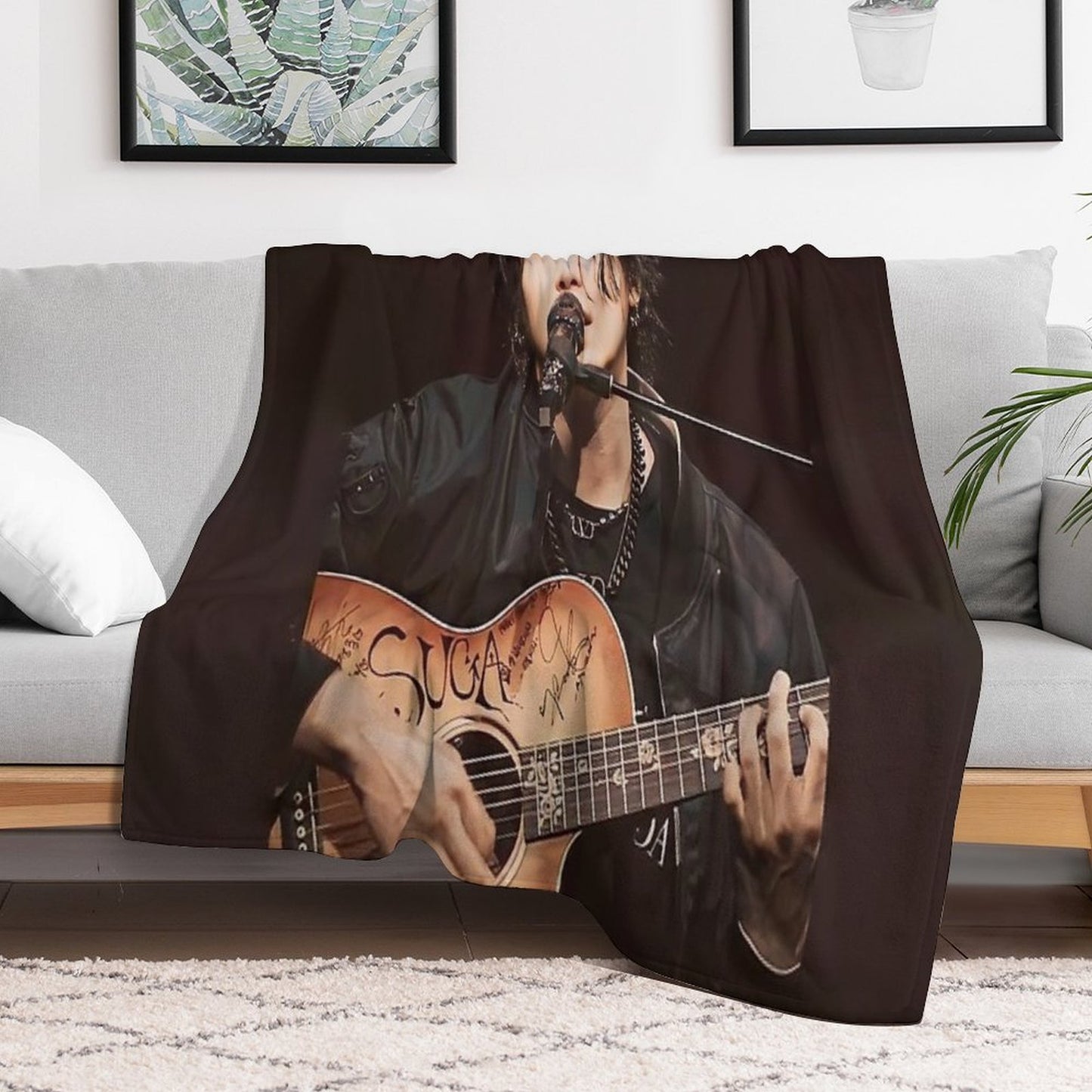 Min Yoongi Concert Sustainable Throw Blanket