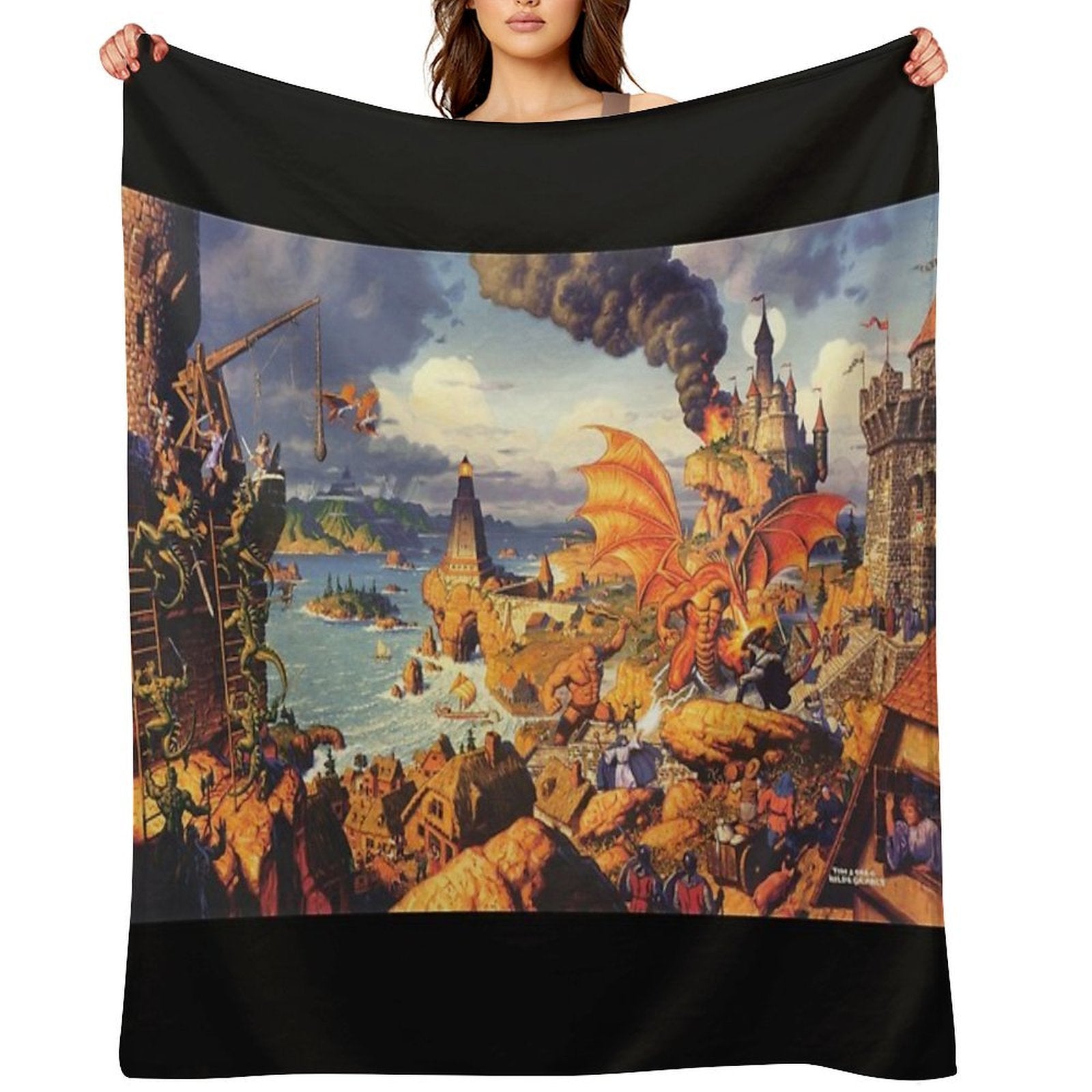 Ultima Online 8k Poster Velvety-soft Throw Blanket