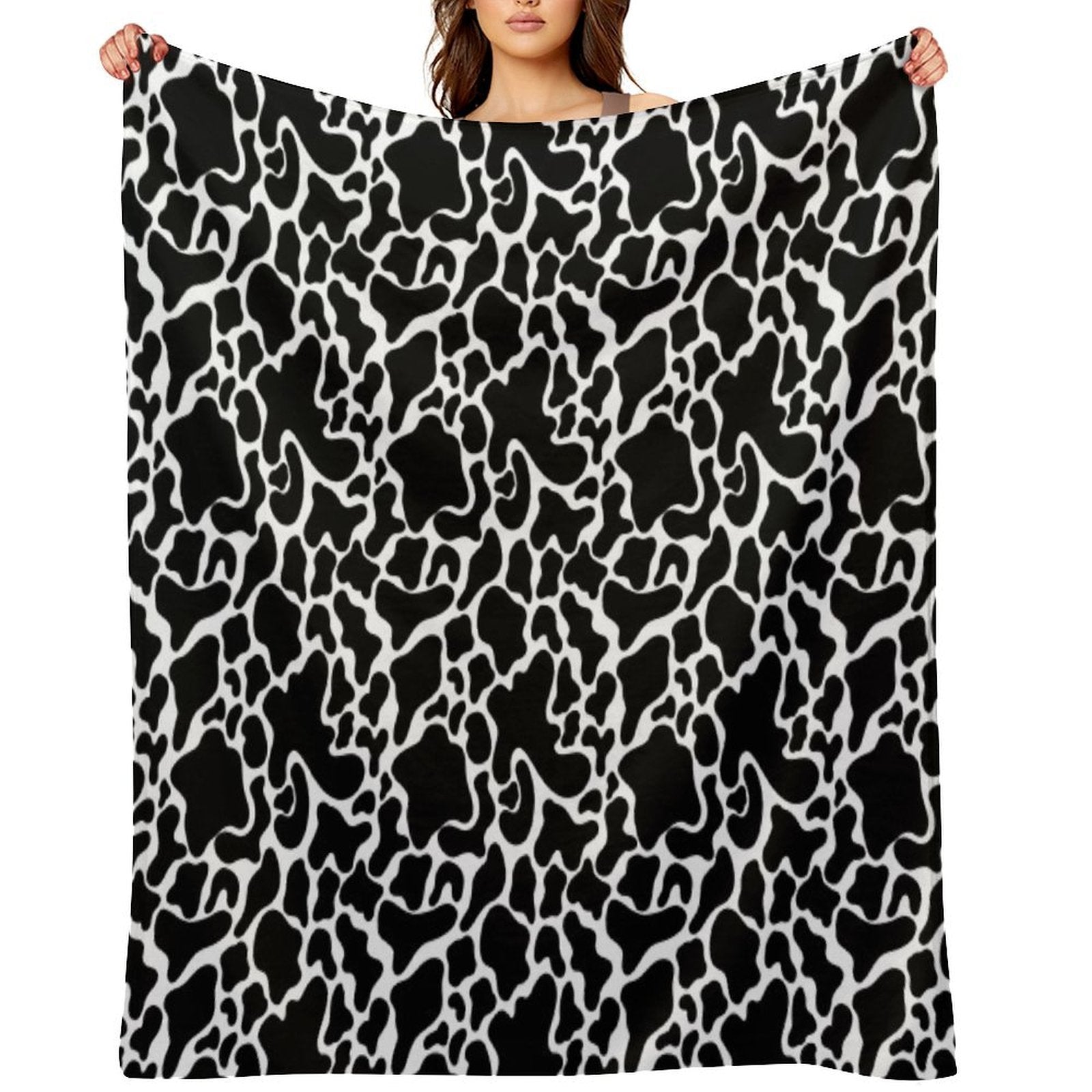 Cow Print Repeating Pattern Shrink-resistant Throw Blanket