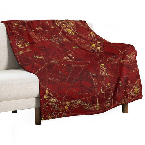 Aurelia- Red And Gold Metallic Wrinkle-free Throw Blanket