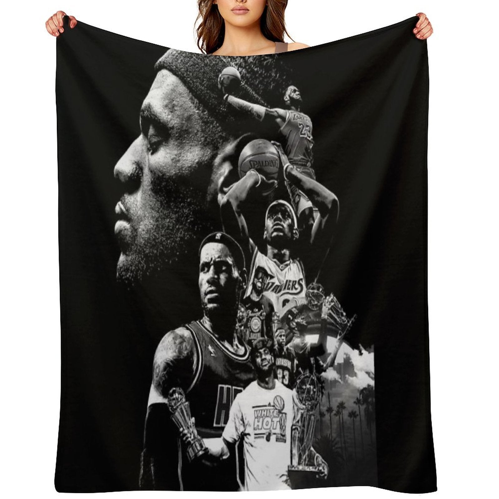 LeBron James 4 Times Champions Basketball Wrinkle-free Throw Blanket