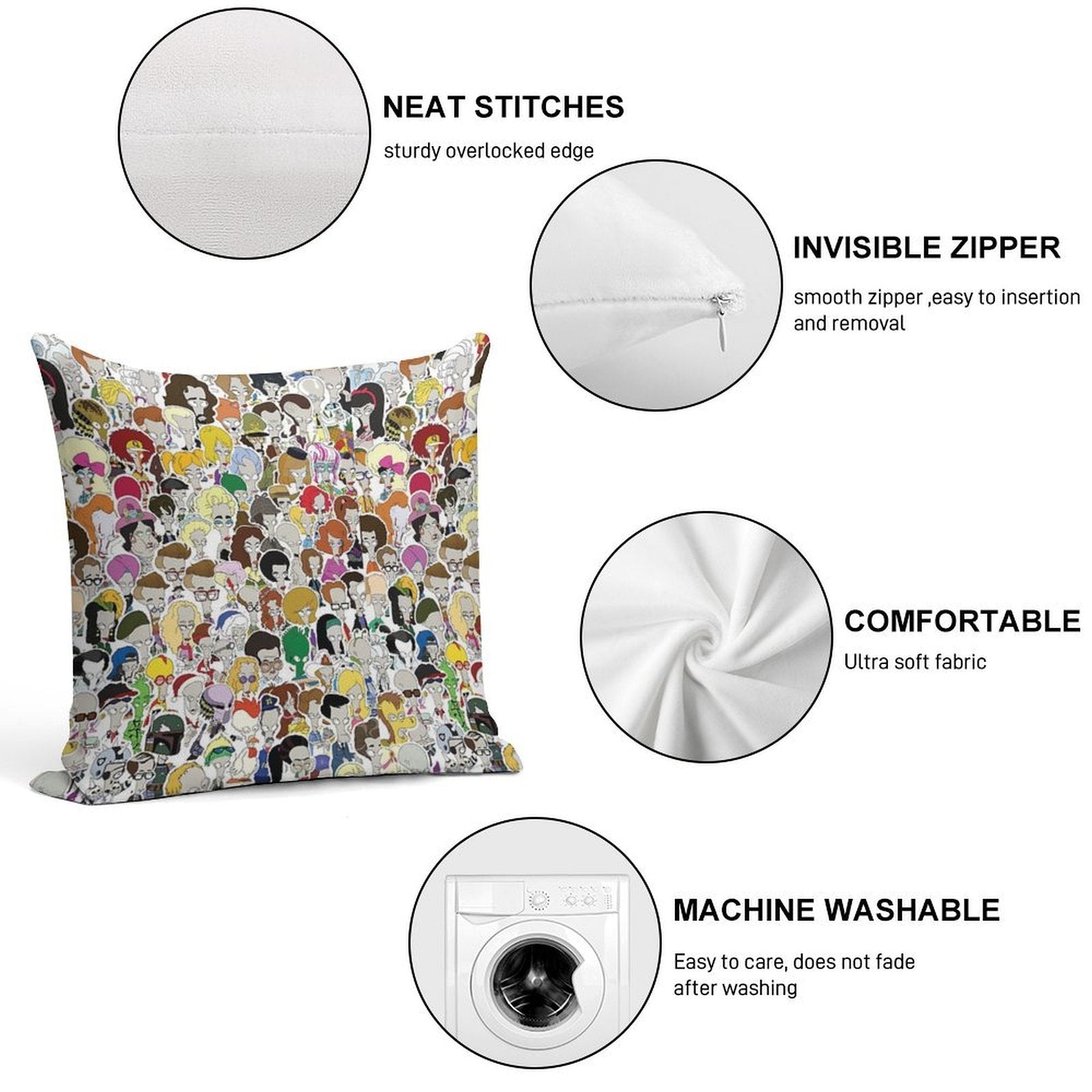103 Faces of Roger The Alien Soft Ultra-Soft Texture Throw Pillow