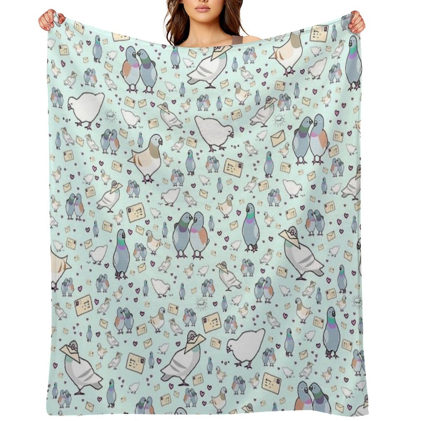 Pigeons Machine-washable Throw Blanket