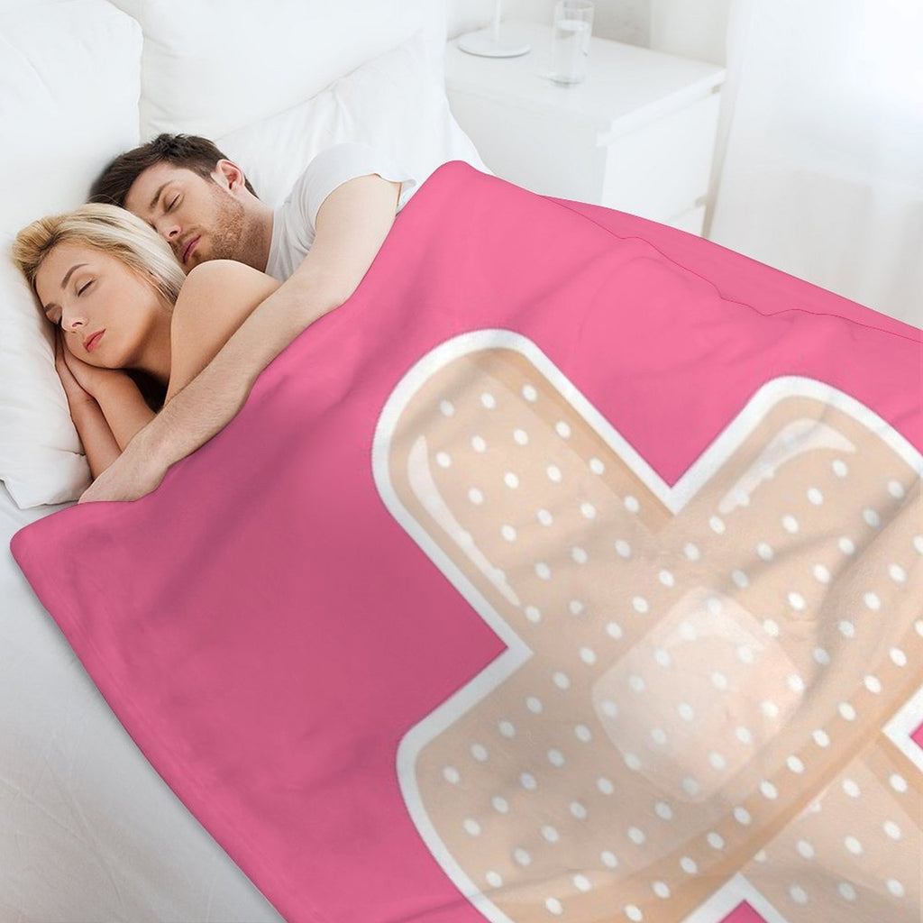 First Aid Kit Plaster - Pink Durable Throw Blanket