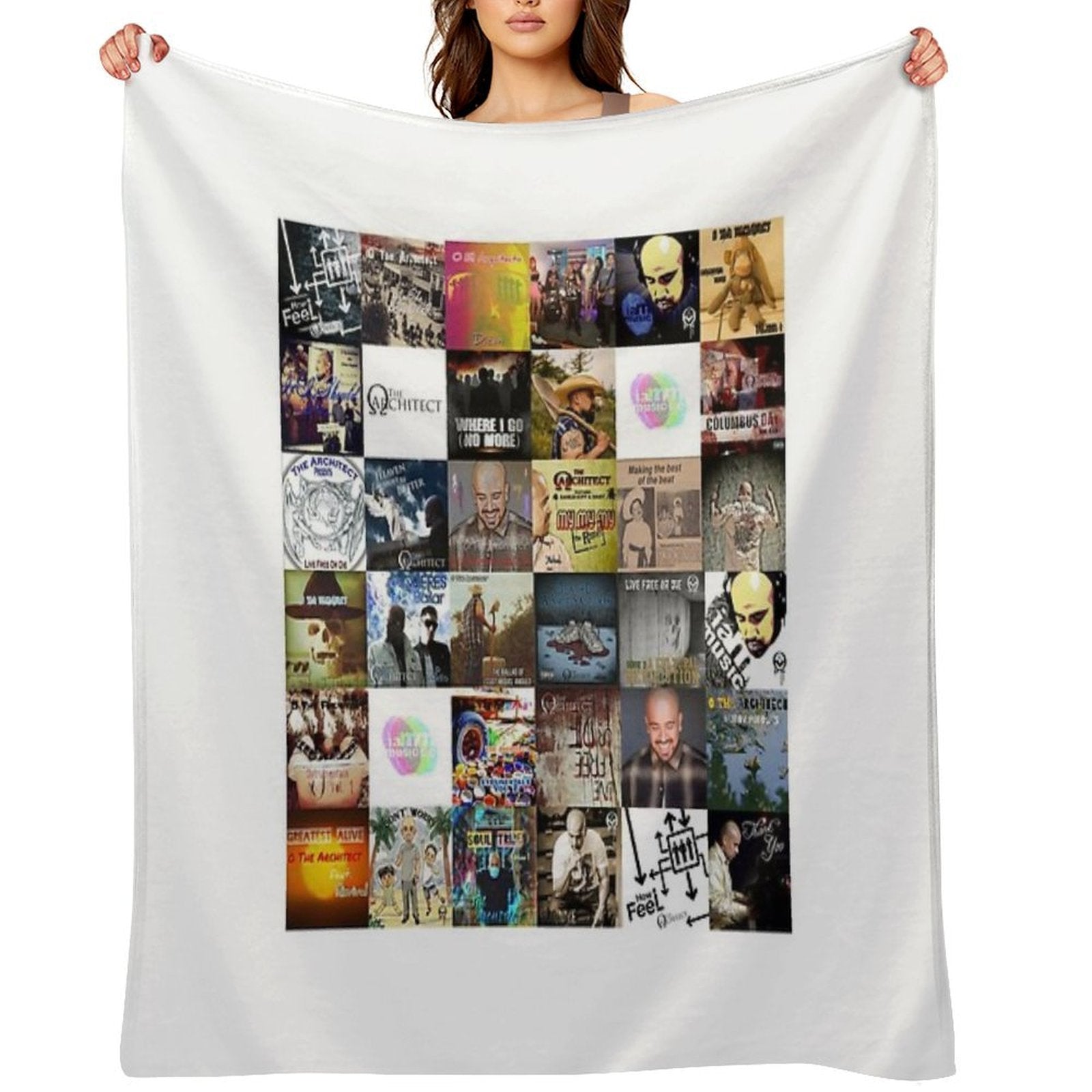 I Am Music Collage Wrinkle-free Throw Blanket
