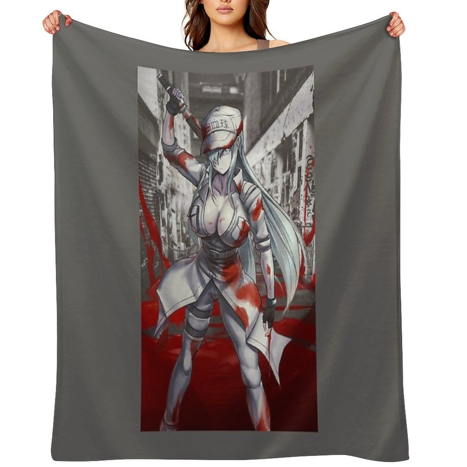 White Blood Cell (CODE BLACK) Easy Care Throw Blanket