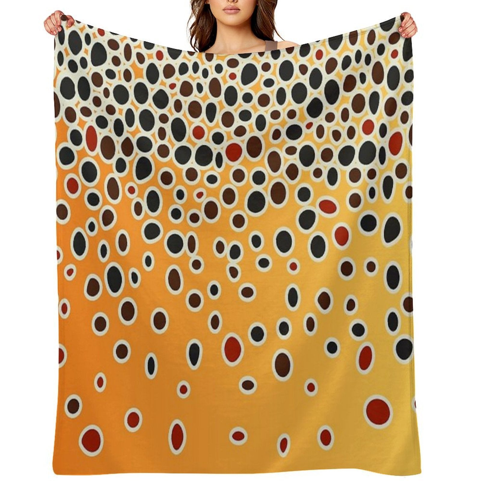 Brown Trout Skin Wrinkle-free Throw Blanket