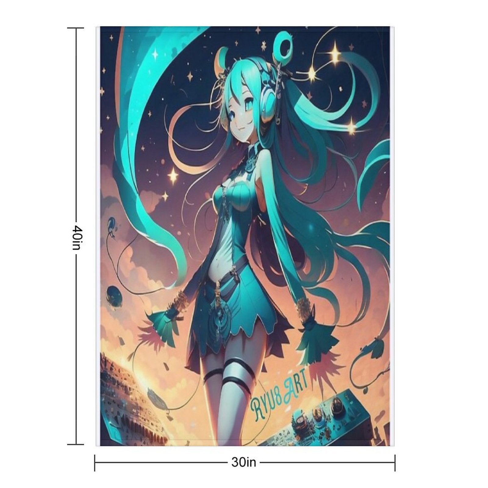 Hatsune Miku Shrink-resistant Throw Blanket