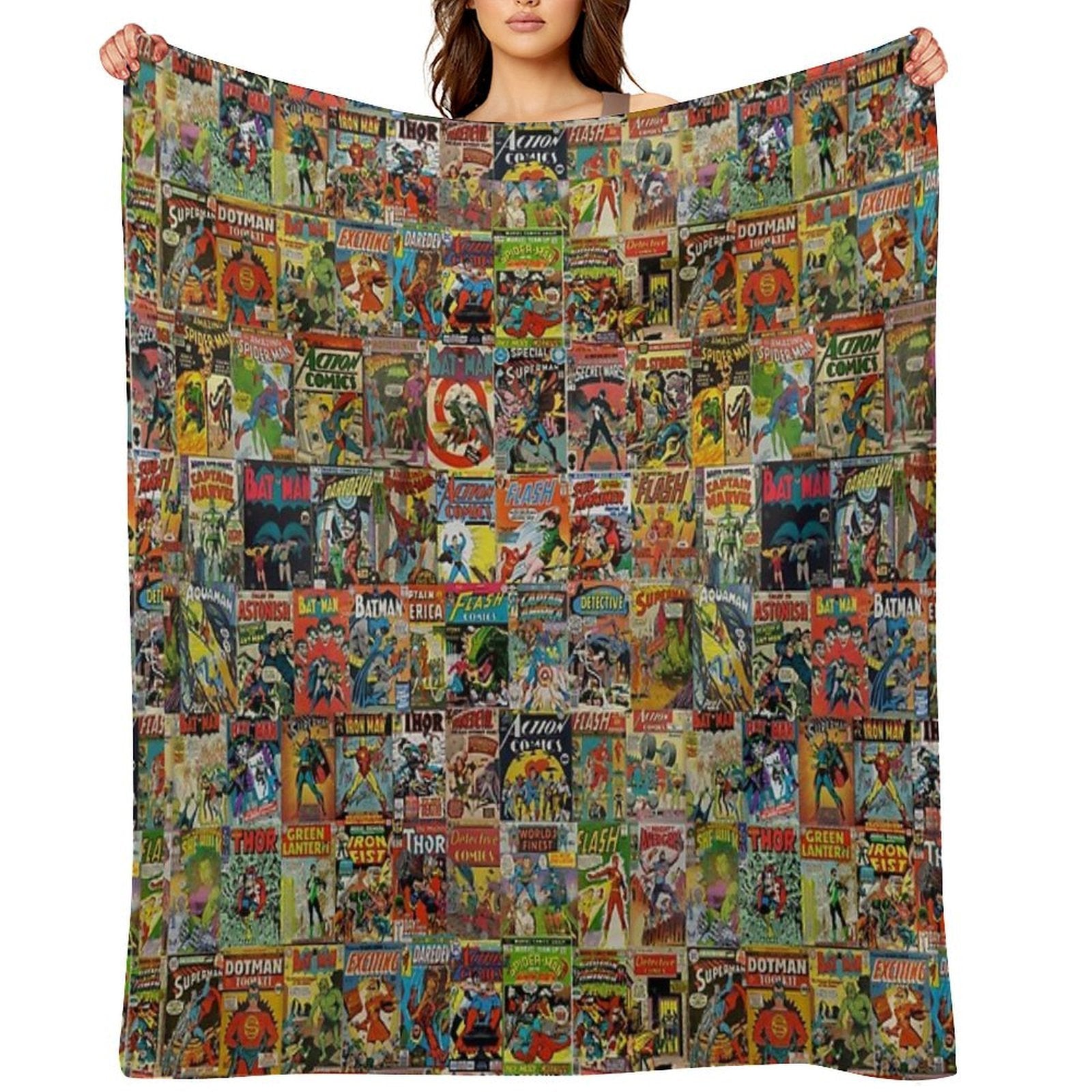 Vintage Comic Book Pattern Velvety-soft Throw Blanket