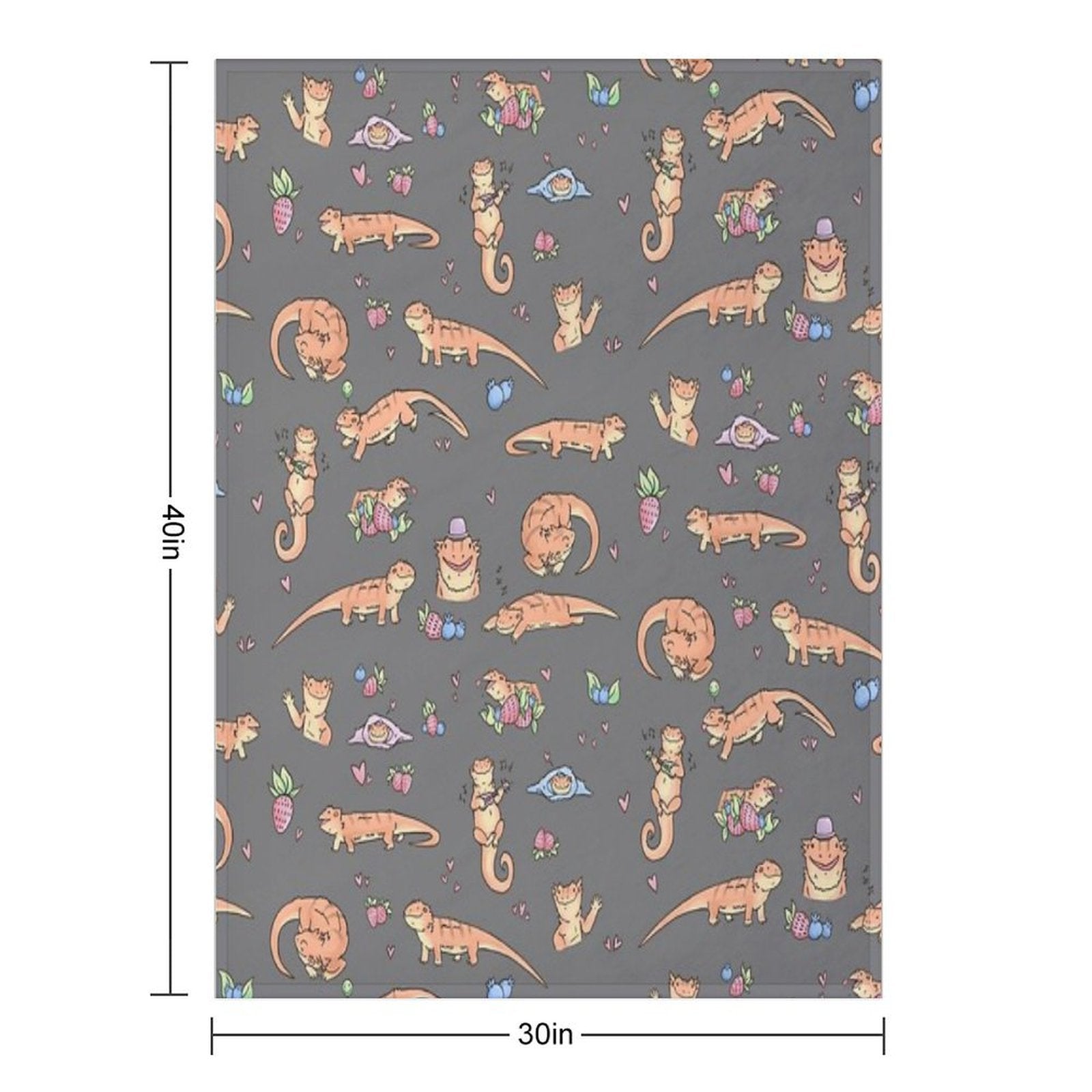 Dragons And Berries Machine-washable Throw Blanket