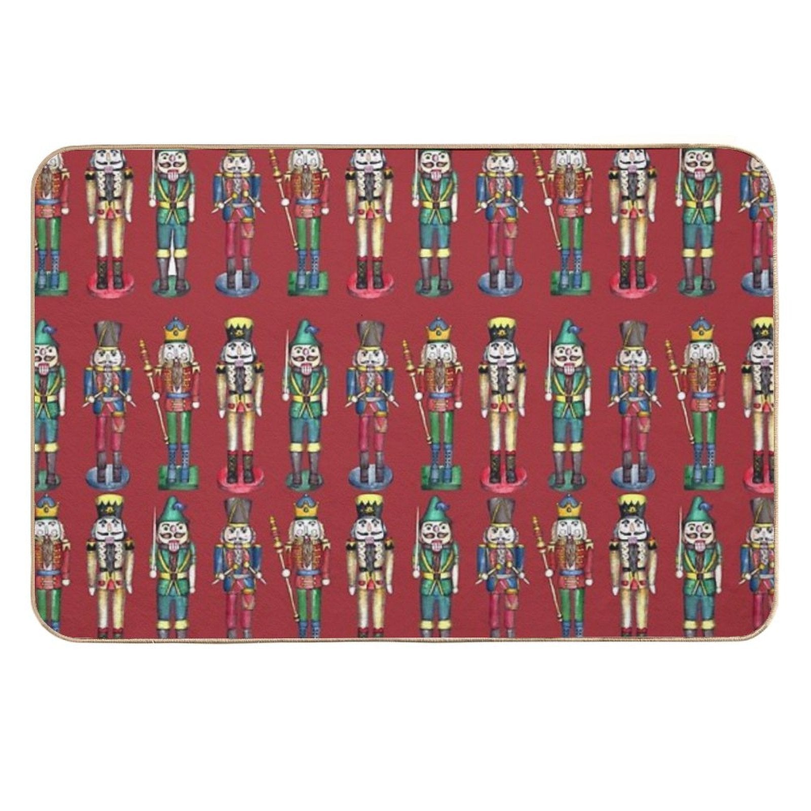 The Nutcracker Prince Pattern in Red  Easy To Clean Bath Mat