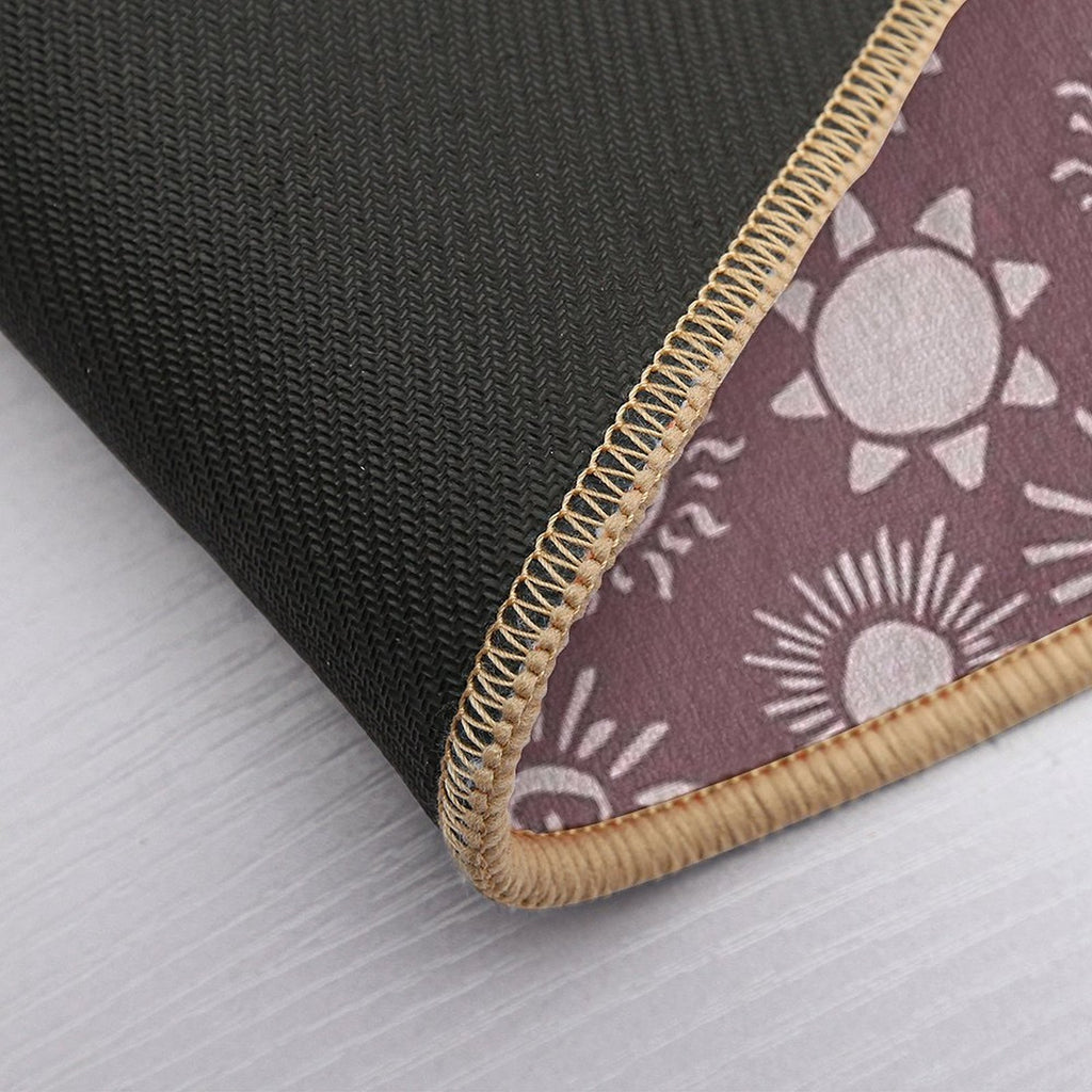 Magical Sun Bohemian Dreamy Aesthetic In Muted Colors Mulberry  Odorless Bath Mat