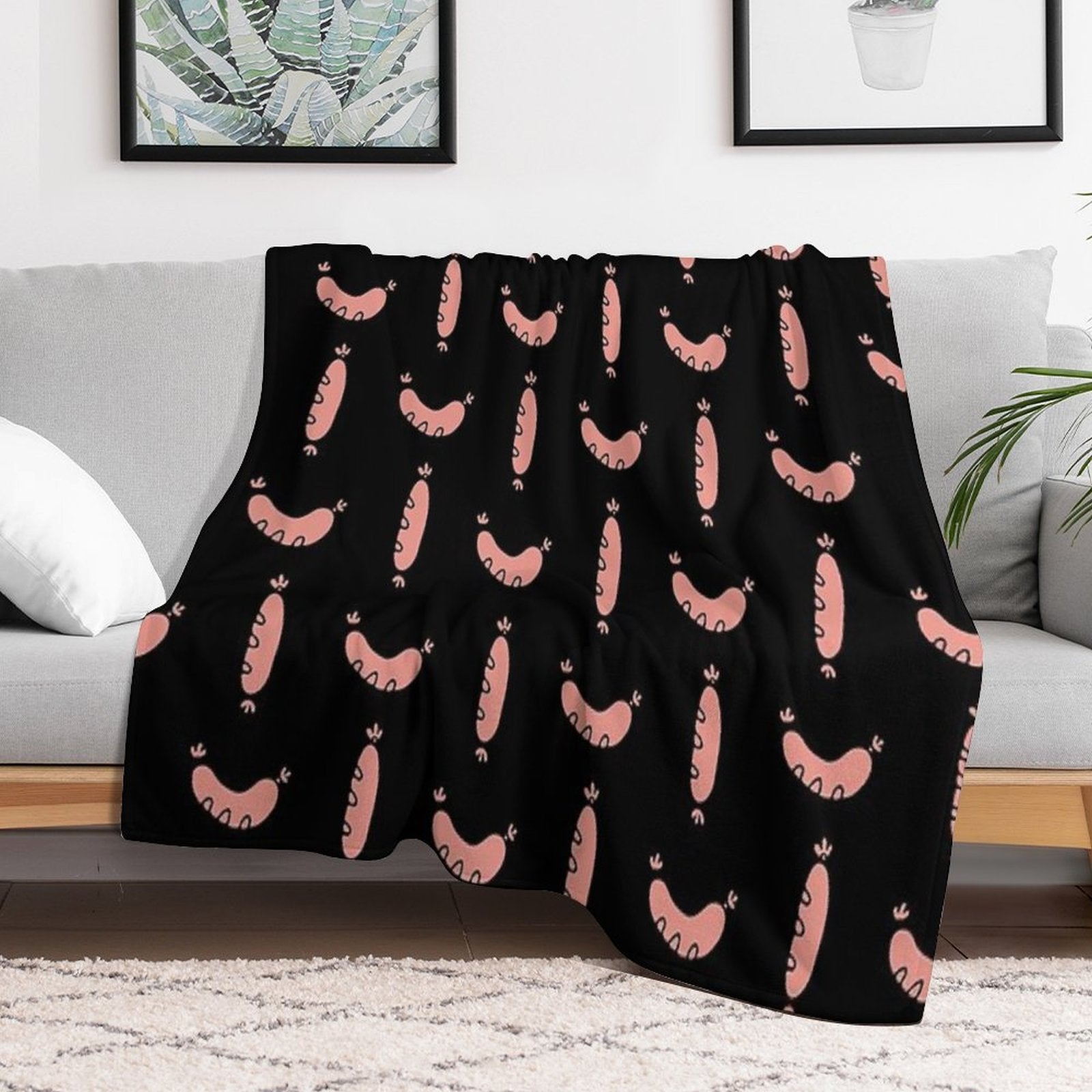 Sausages - The Breakfast of Champions Compact Throw Blanket