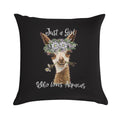 Just A Girl Who Loves Alpacas Shirt, Just A Girl Who Loves Alpaca Gifts Soft Shrink-Resistant Throw Pillow