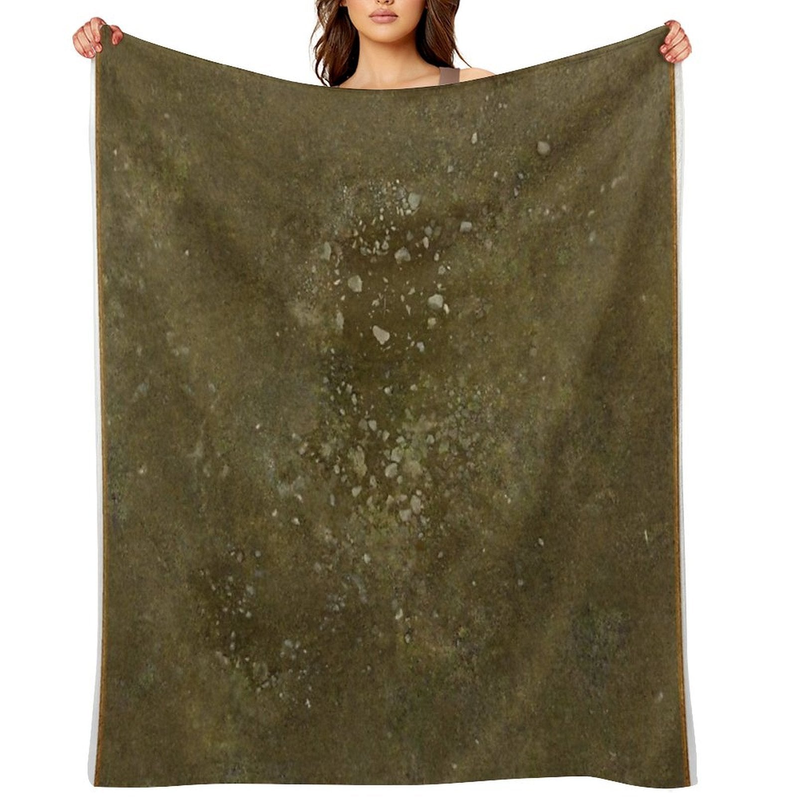 Rocky Field Battle Map for Tabletop Gaming Miniatures Machine-washable Throw Blanket