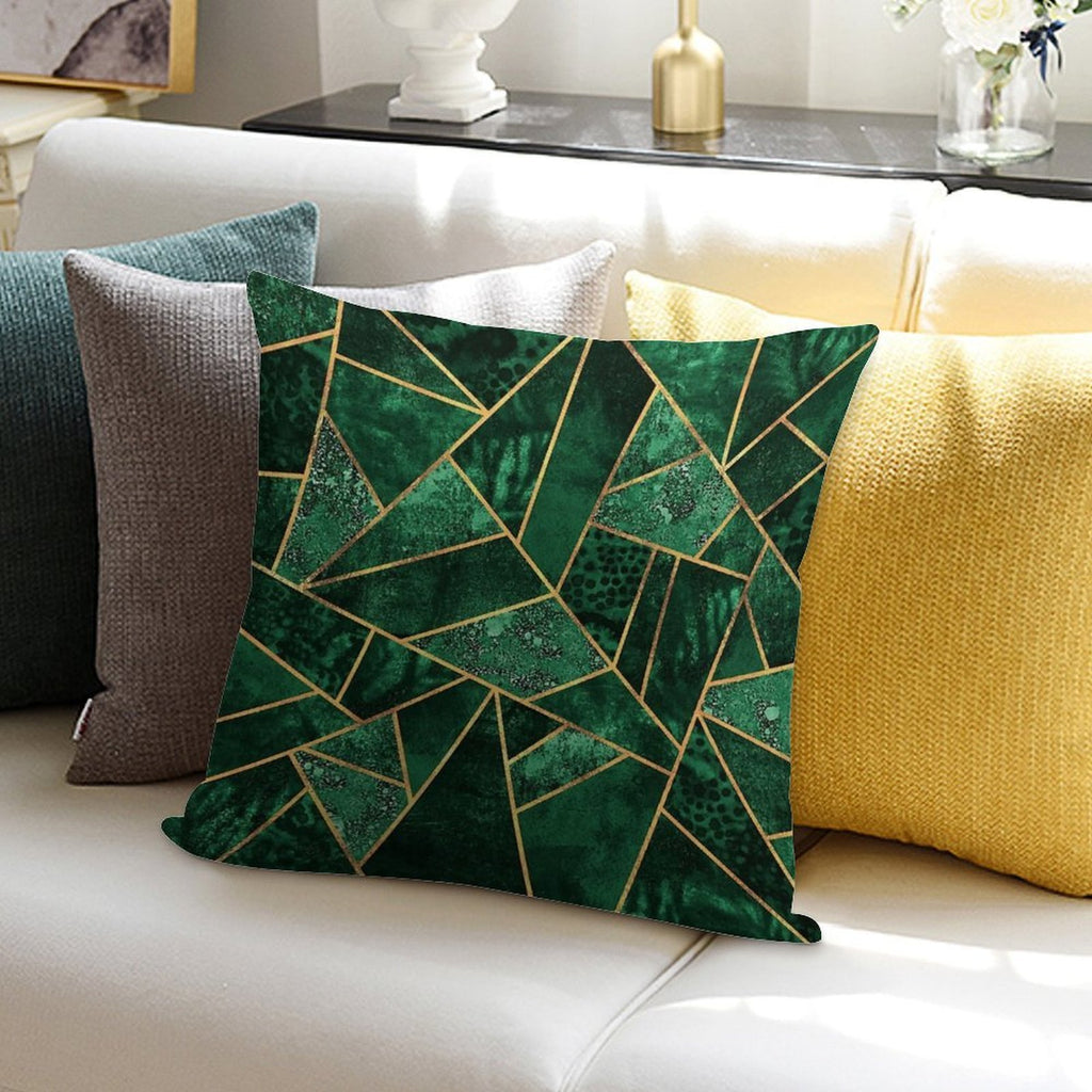 Deep Emerald Soft Fade-Resistant Throw Pillow