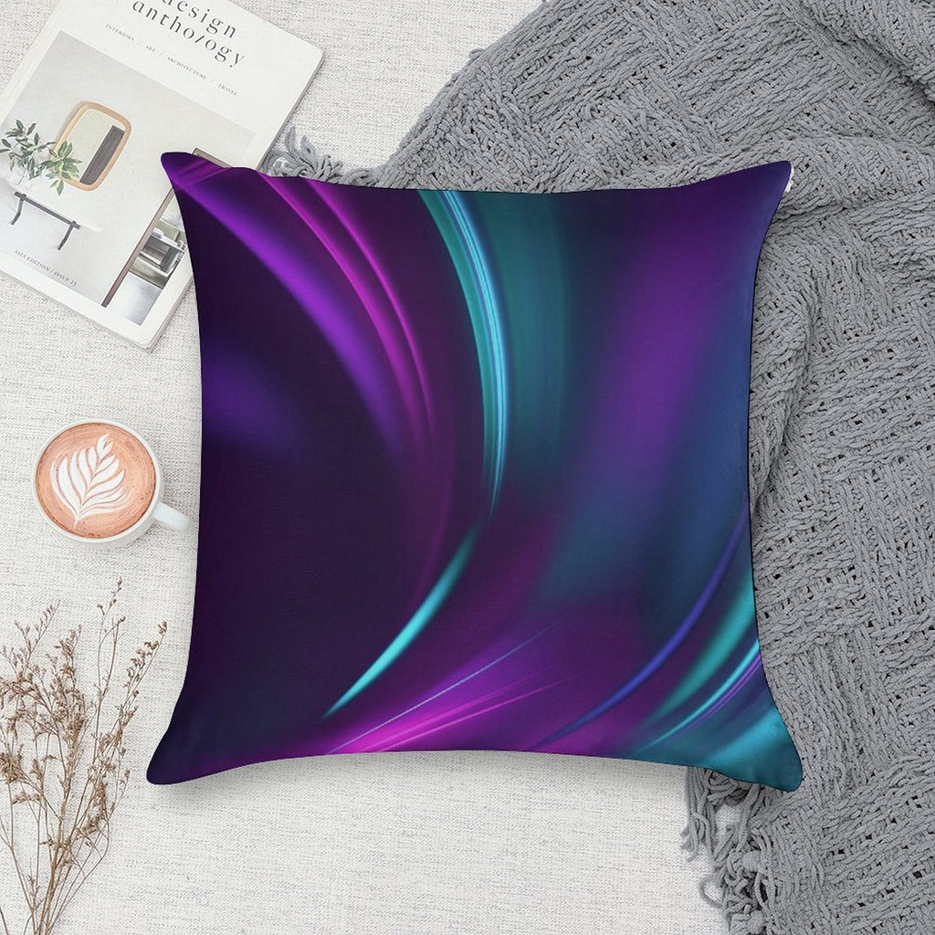 Purple Teal Swirl Soft Durable Construction Throw Pillow